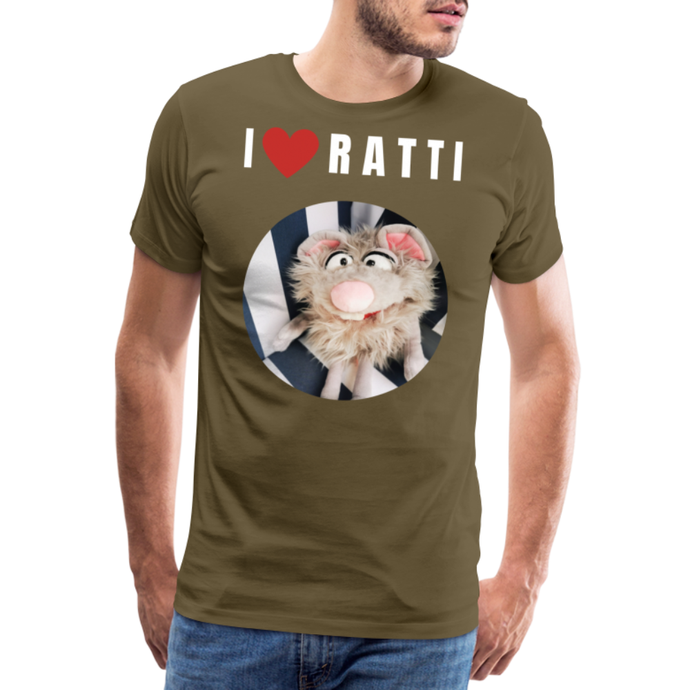 Männer Premium T-Shirt - I love Ratti - Khaki