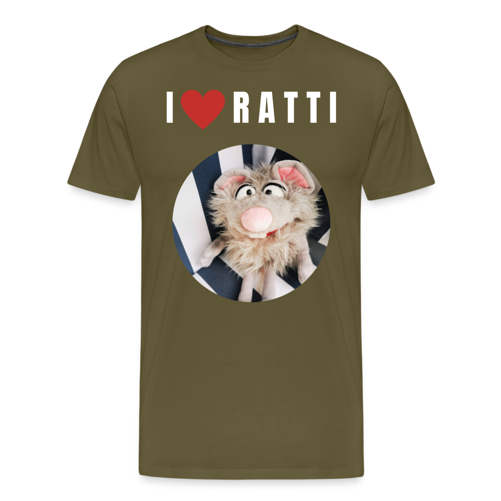 Männer Premium T-Shirt - I love Ratti - Khaki