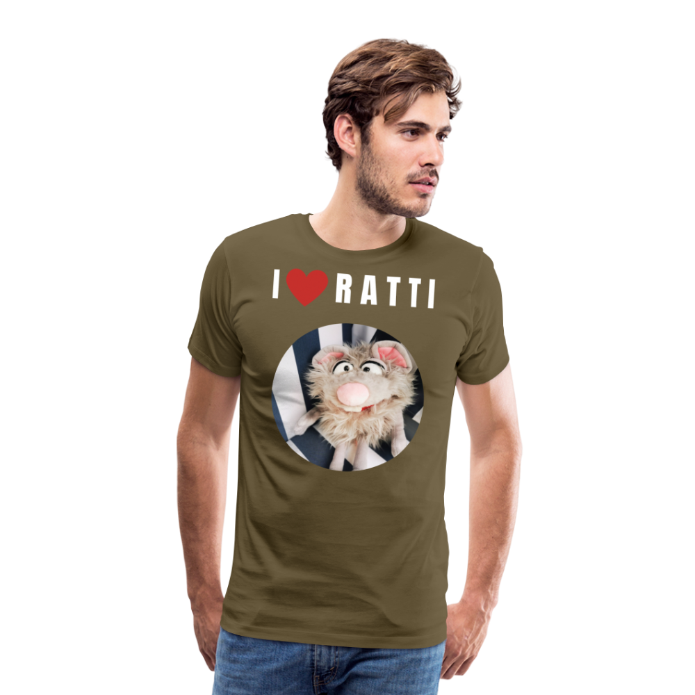Männer Premium T-Shirt - I love Ratti - Khaki