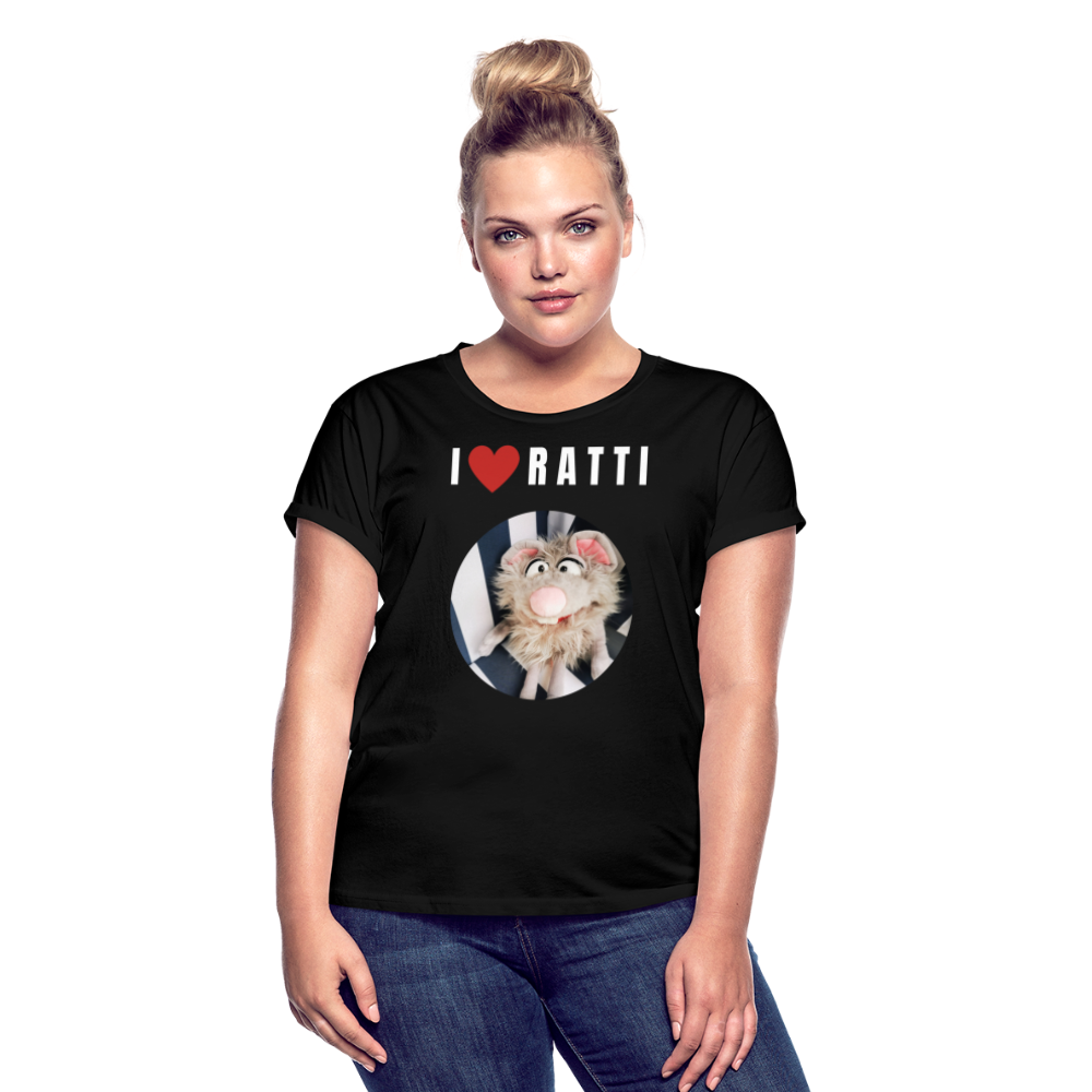Frauen Oversize T-Shirt - I love Ratti - Schwarz