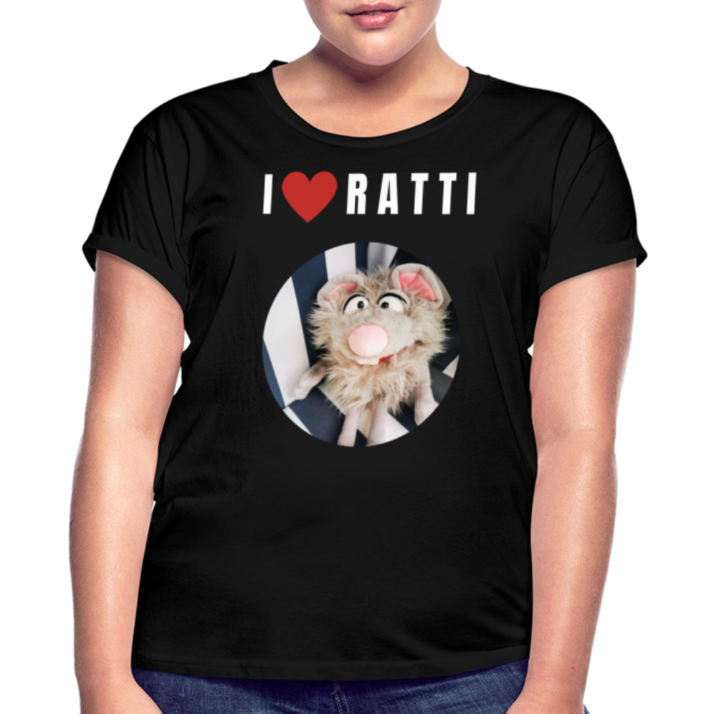 Frauen Oversize T-Shirt - I love Ratti - Schwarz