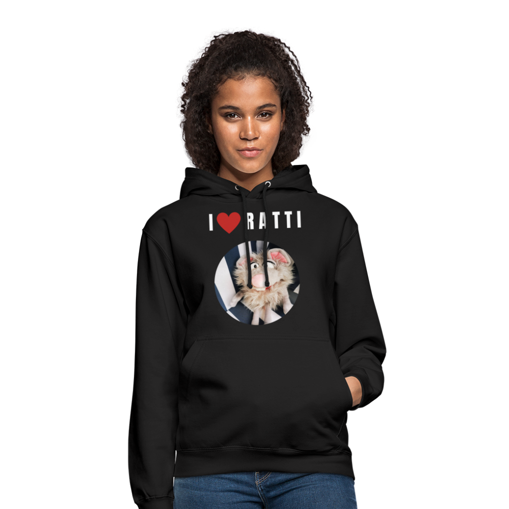 Unisex Hoodie - I love Ratti - Schwarz