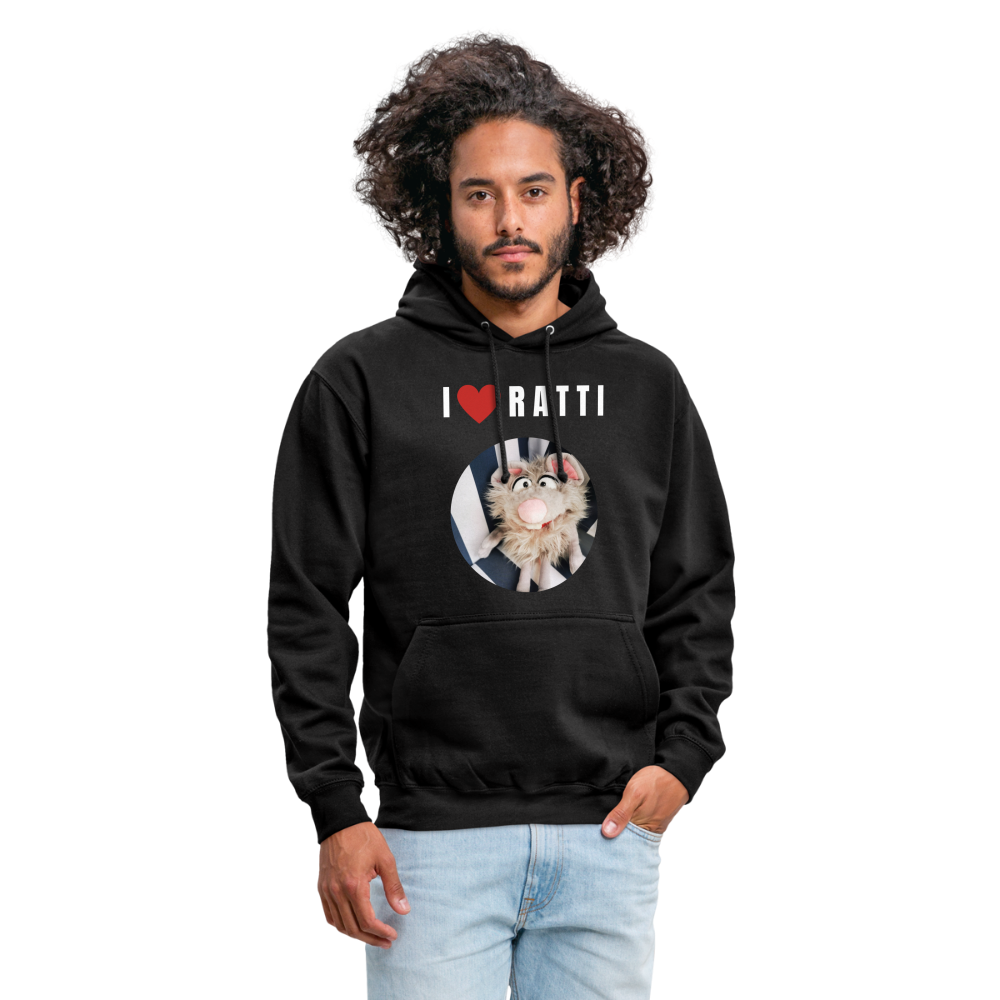 Unisex Hoodie - I love Ratti - Schwarz