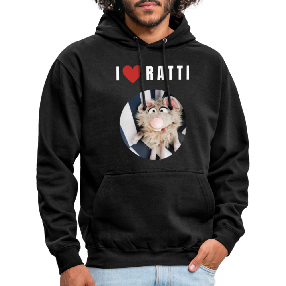 Unisex Hoodie - I love Ratti - Schwarz