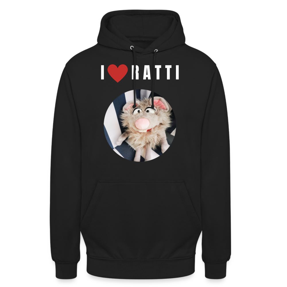 Unisex Hoodie - I love Ratti - Schwarz