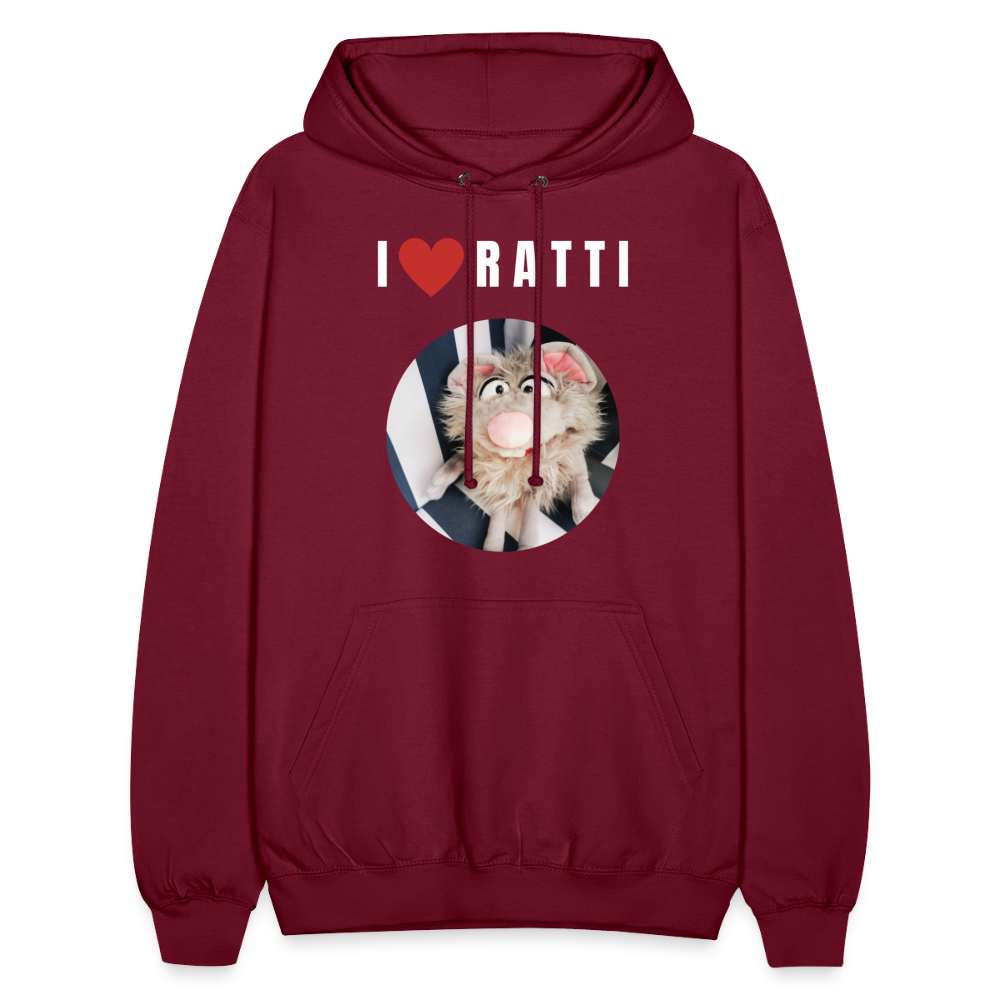 Unisex Hoodie - I love Ratti - Bordeaux