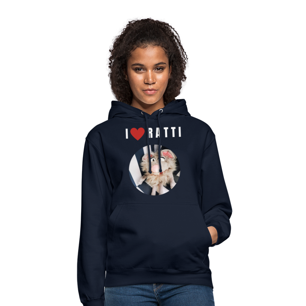 Unisex Hoodie - I love Ratti - Navy