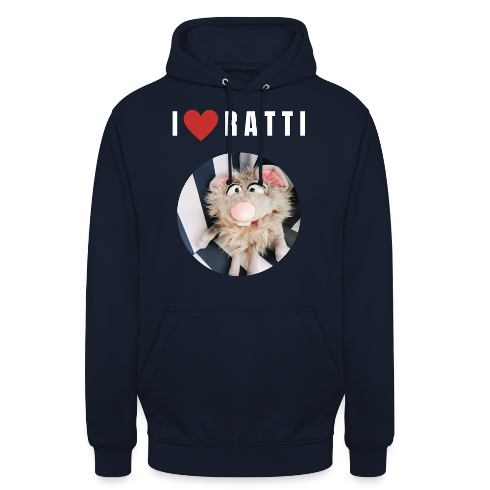Unisex Hoodie - I love Ratti - Navy