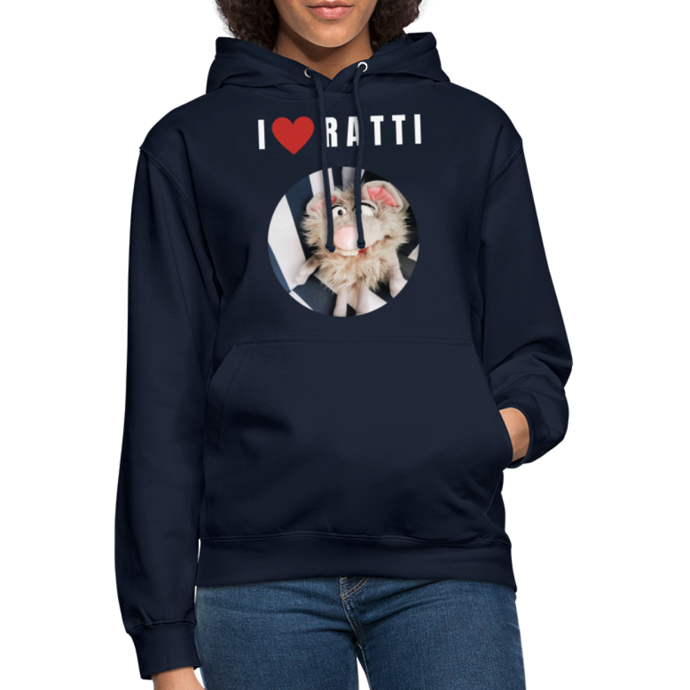 Unisex Hoodie - I love Ratti - Navy