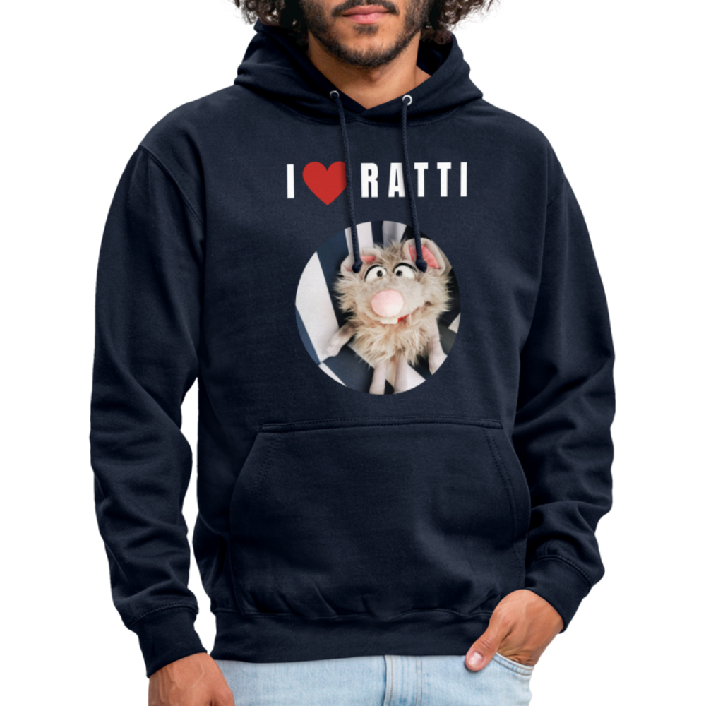 Unisex Hoodie - I love Ratti - Navy