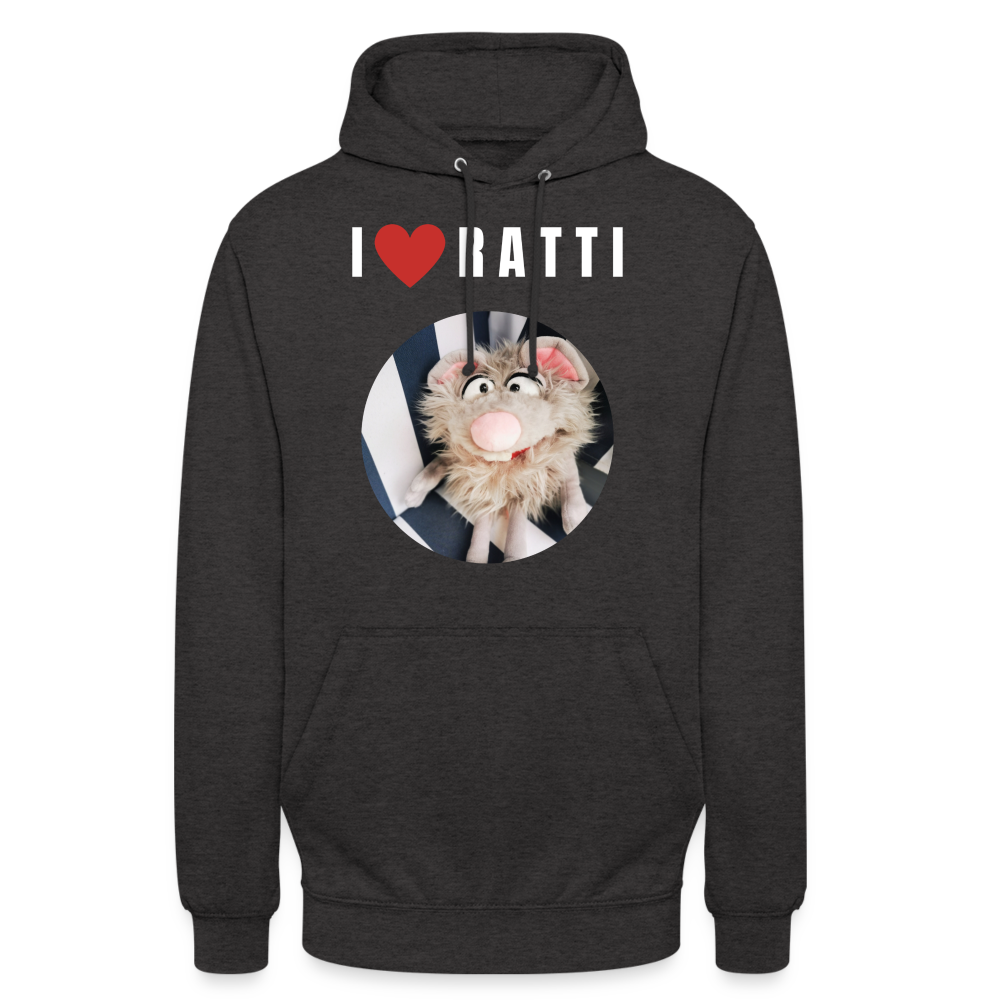 Unisex Hoodie - I love Ratti - Anthrazit