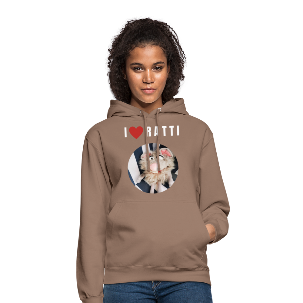 Unisex Hoodie - I love Ratti - Mokka