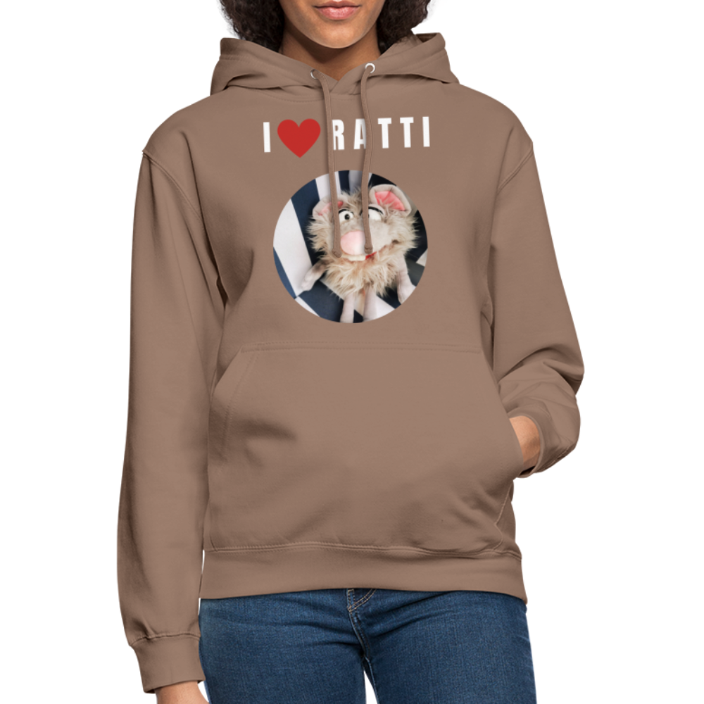 Unisex Hoodie - I love Ratti - Mokka