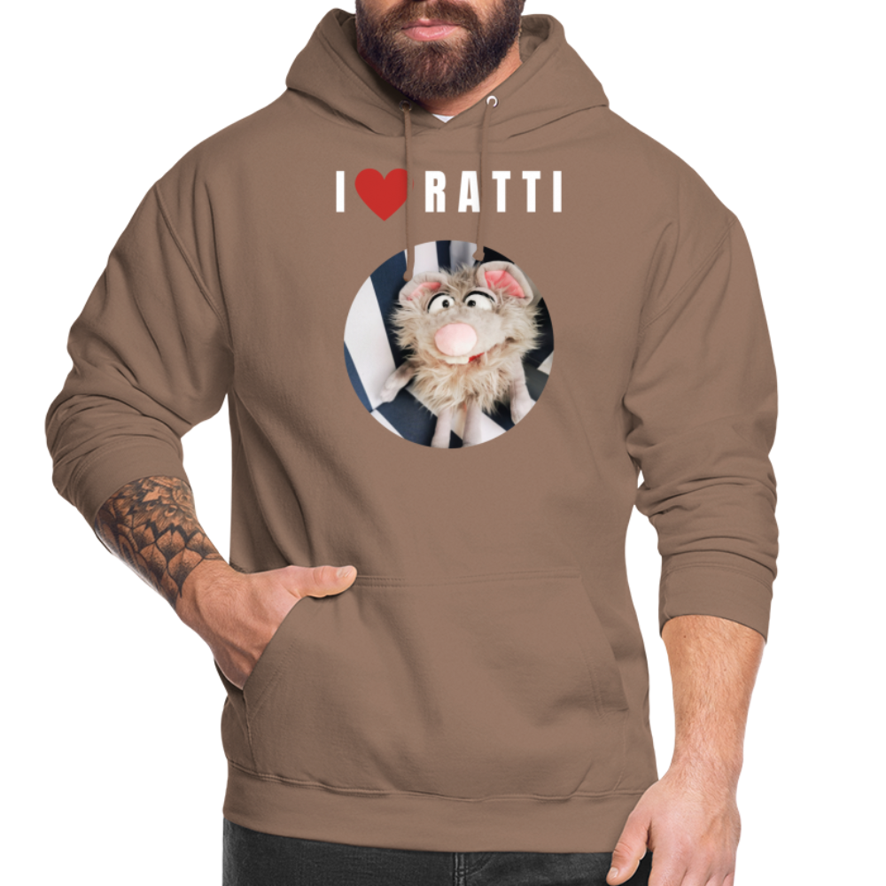 Unisex Hoodie - I love Ratti - Mokka