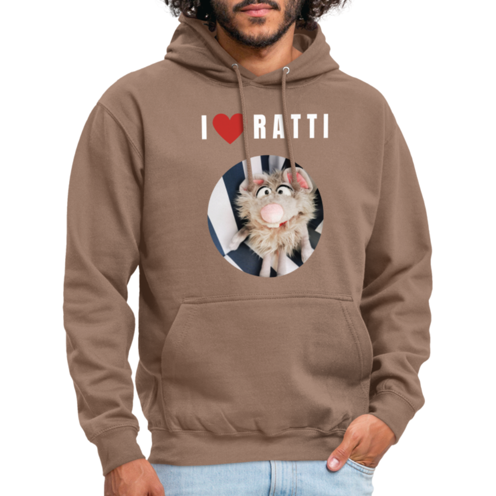 Unisex Hoodie - I love Ratti - Mokka