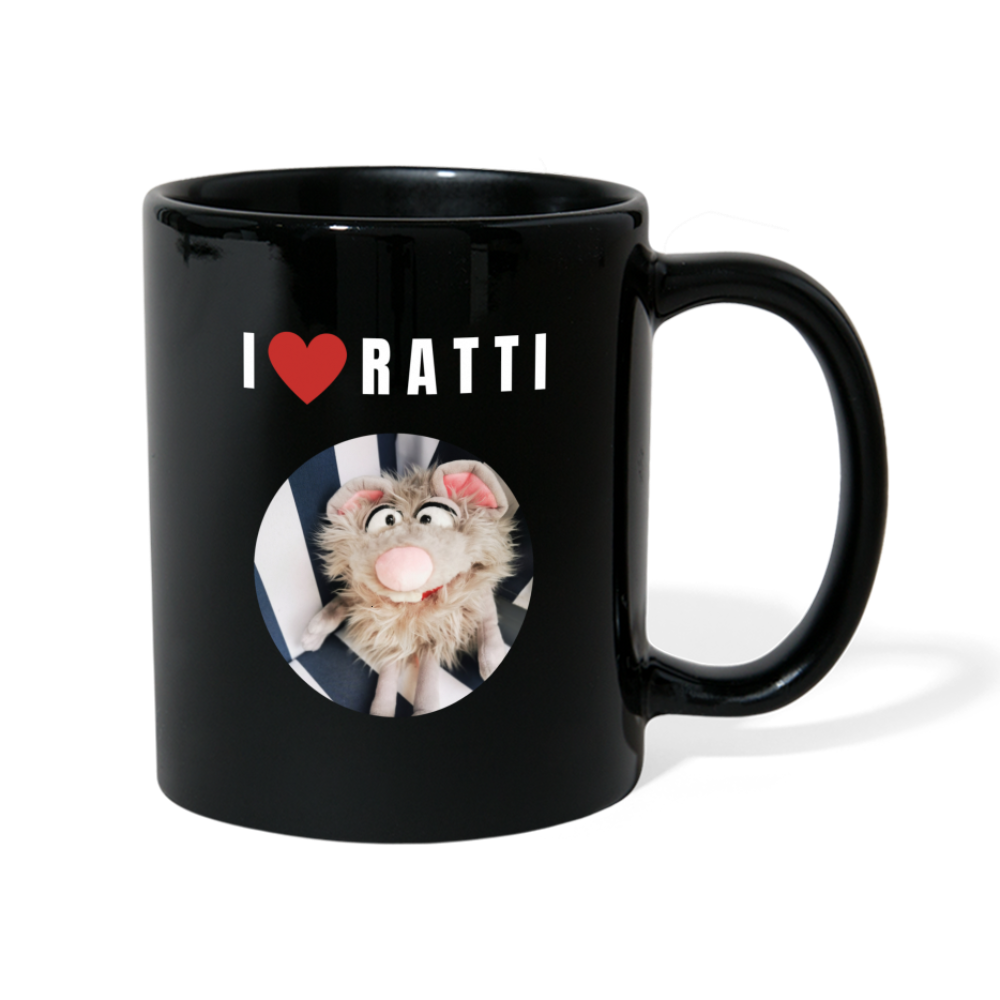 Tasse einfarbig - I love Ratti - Schwarz