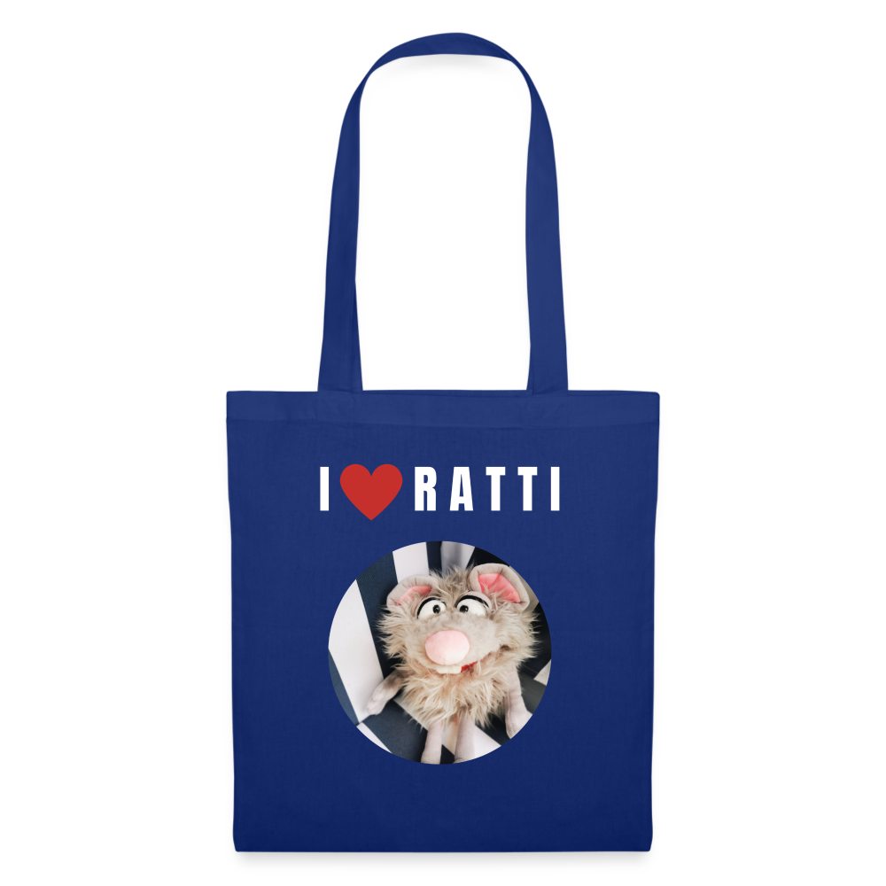 Stoffbeutel - I love Ratti - Royalblau