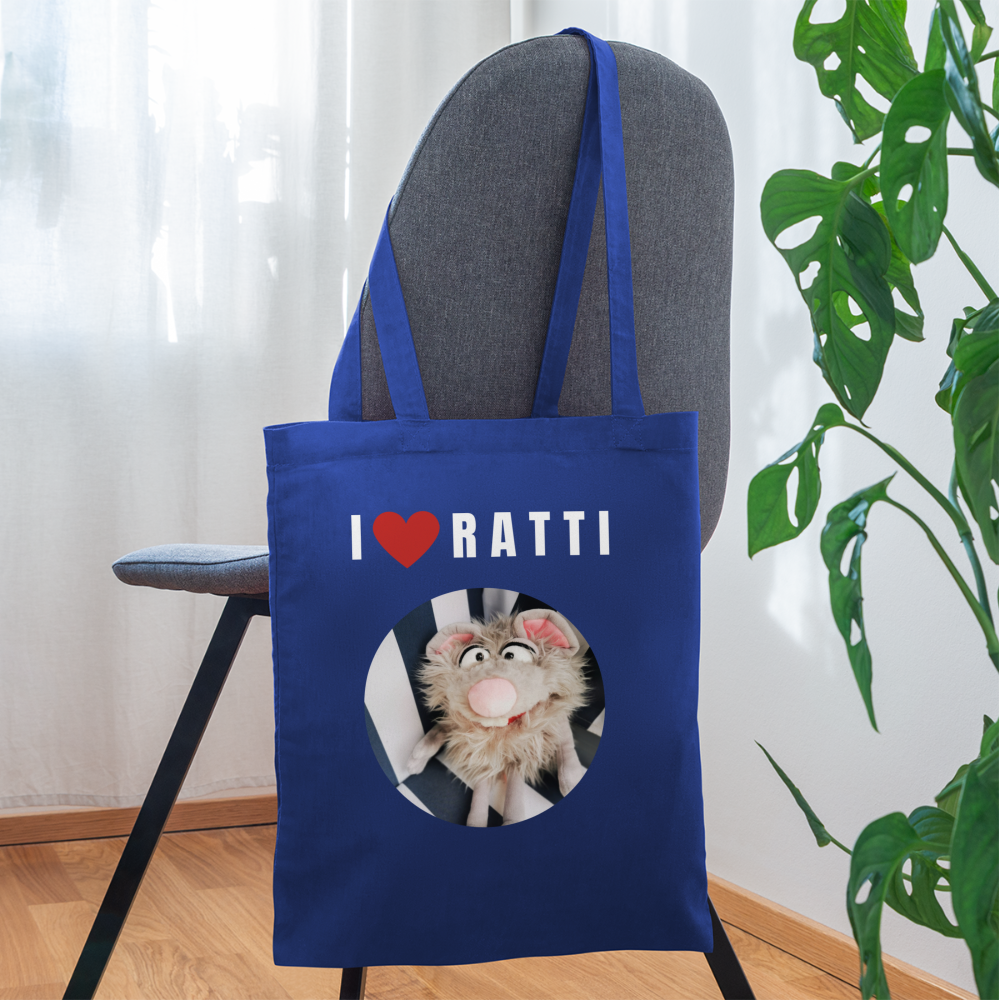 Stoffbeutel - I love Ratti - Royalblau