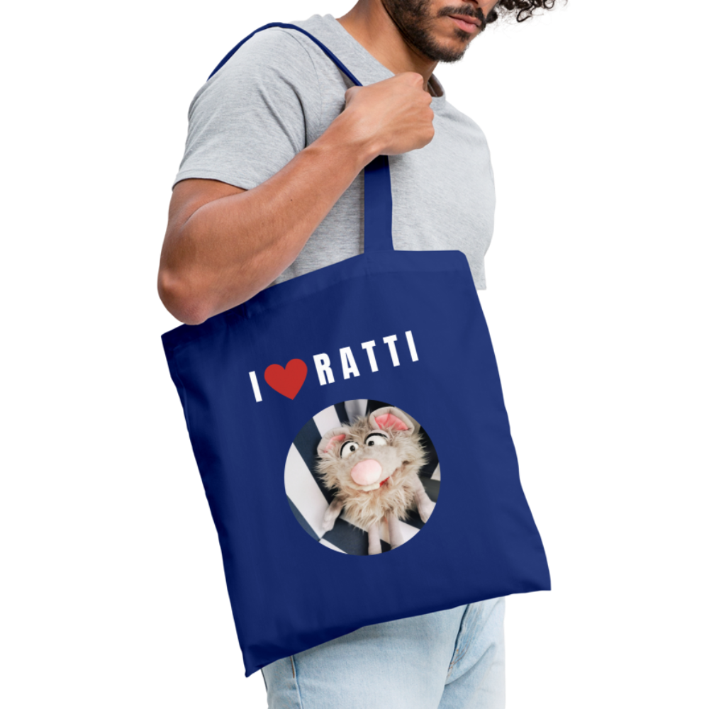 Stoffbeutel - I love Ratti - Royalblau