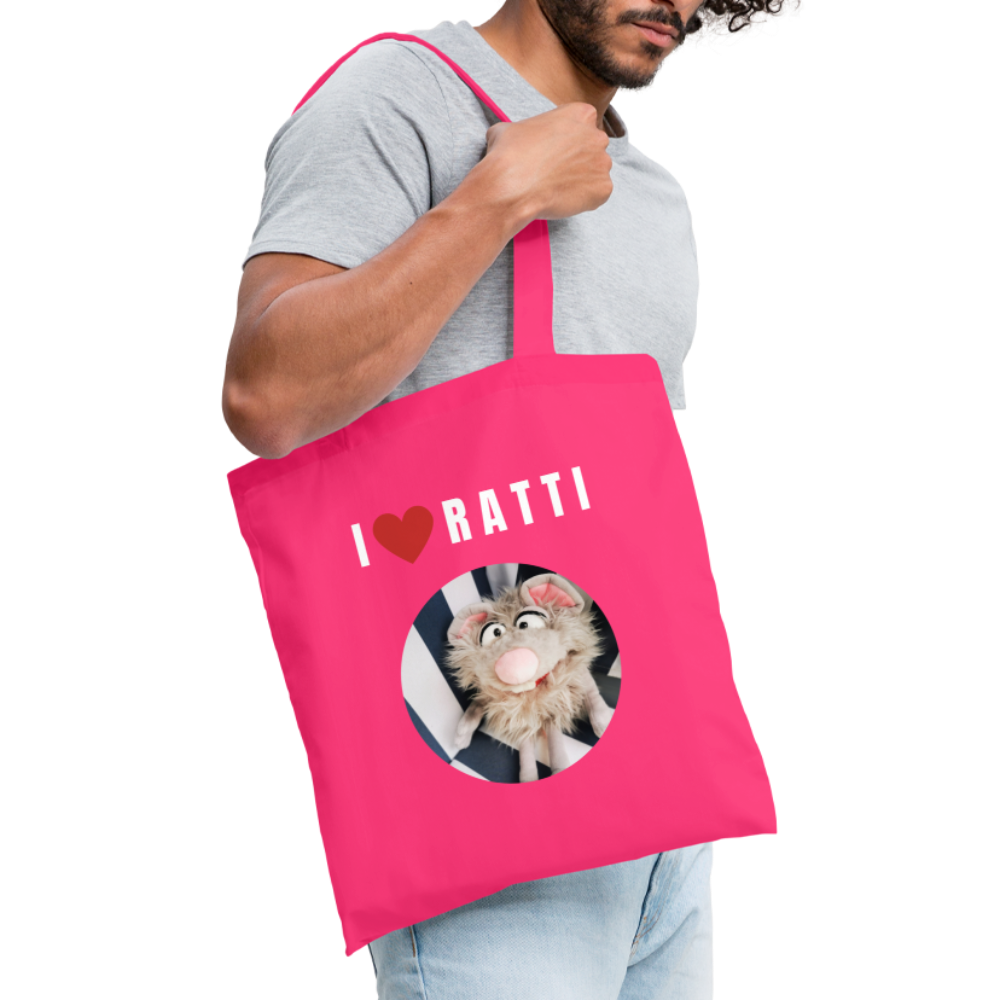 Stoffbeutel - I love Ratti - Azalea