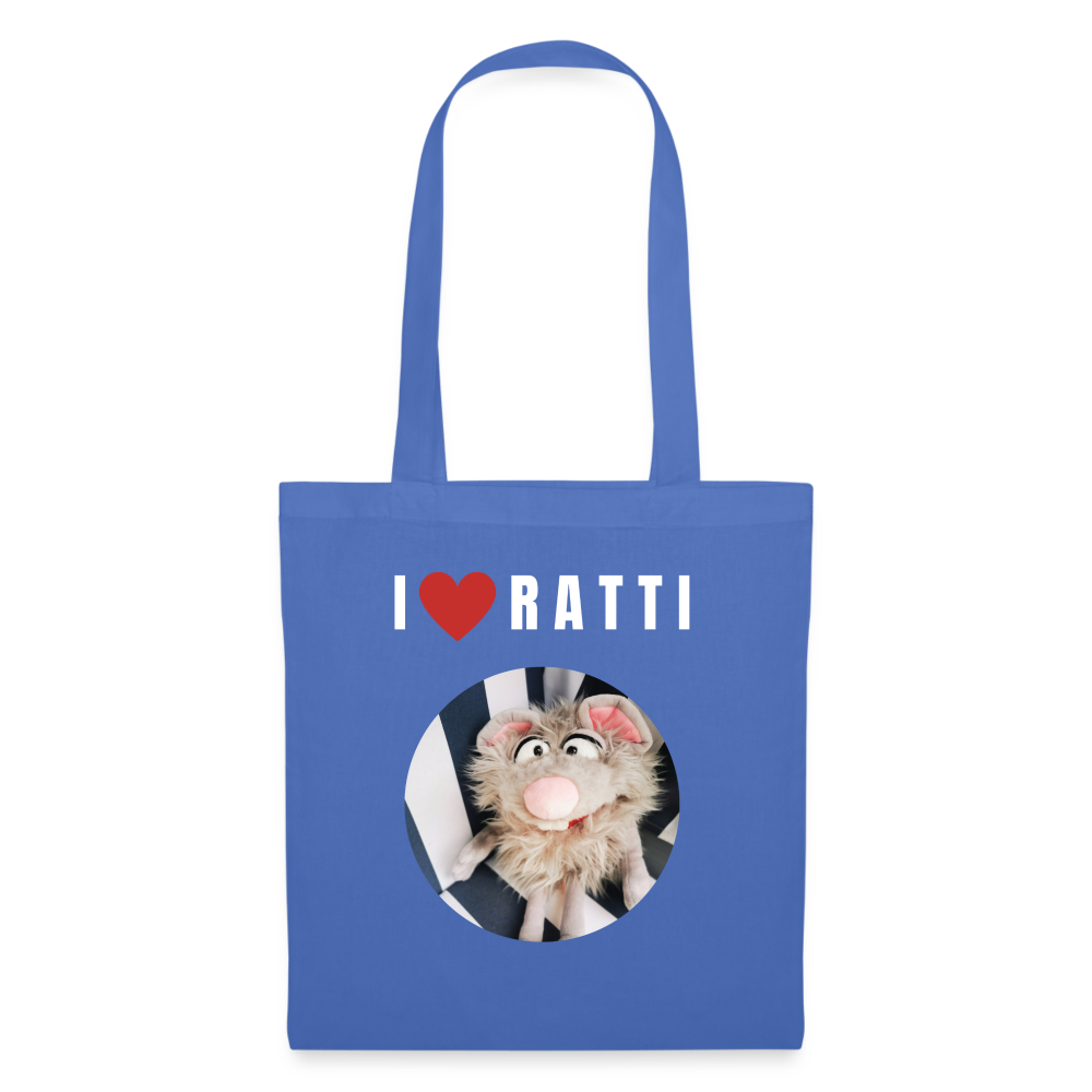 Stoffbeutel - I love Ratti - Hellblau