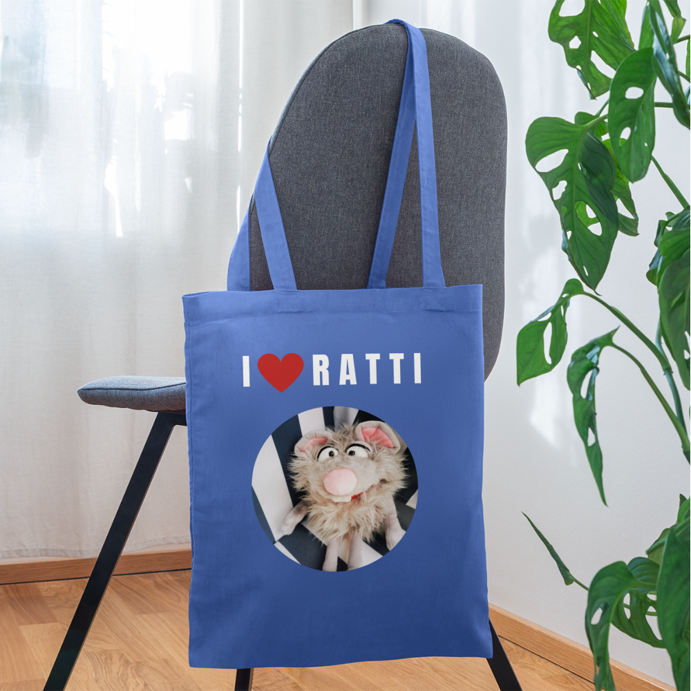 Stoffbeutel - I love Ratti - Hellblau