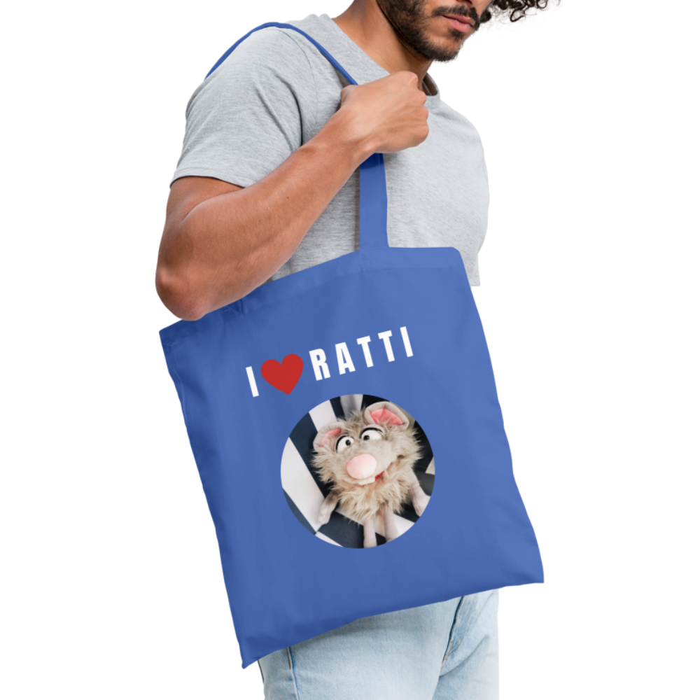 Stoffbeutel - I love Ratti - Hellblau