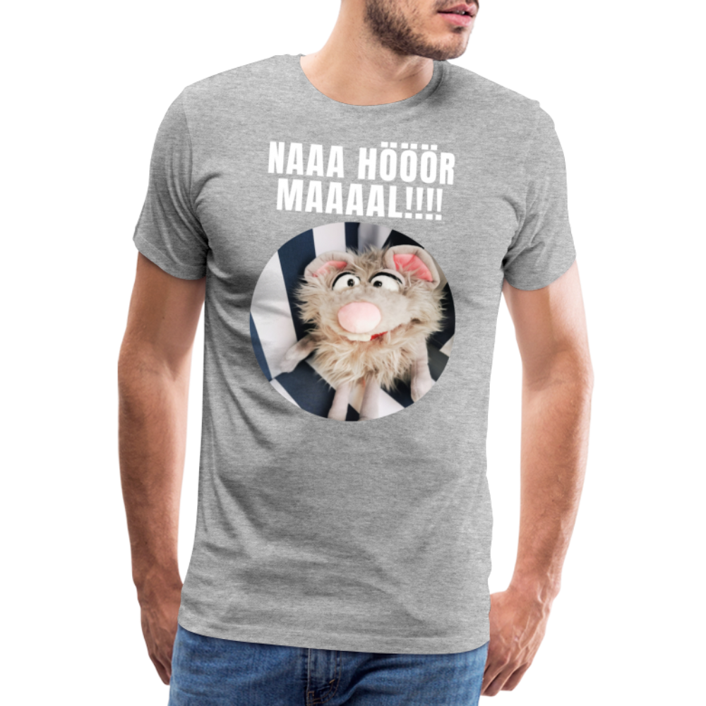 Männer Premium T-Shirt - Na hör mal! - Grau meliert
