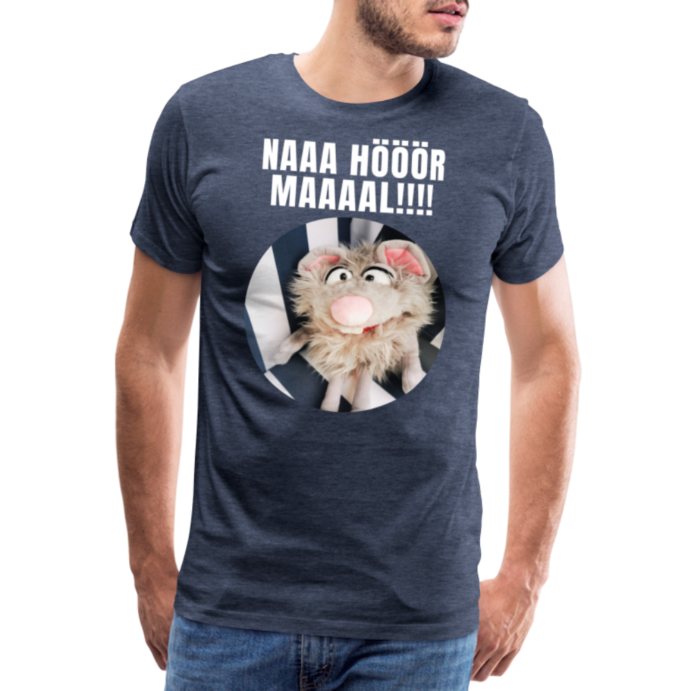 Männer Premium T-Shirt - Na hör mal! - Blau meliert