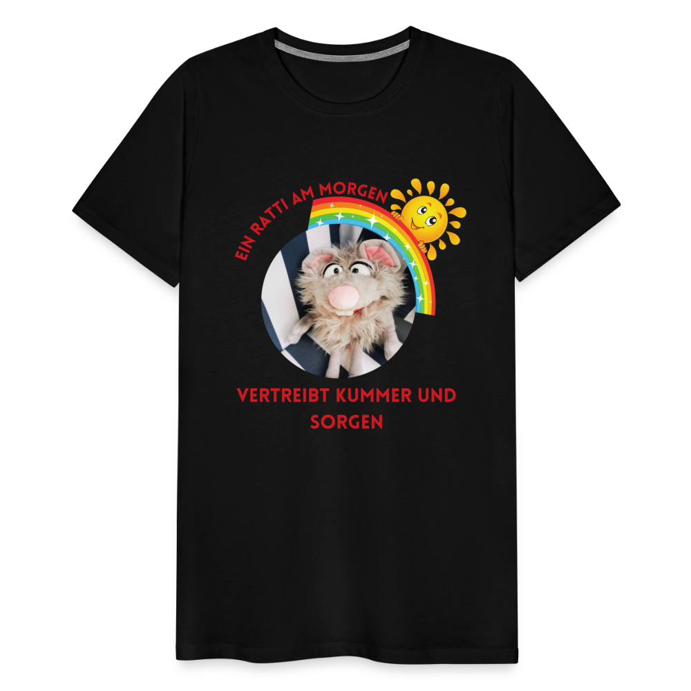 Männer Premium T-Shirt - Ratti am Morgen - Schwarz