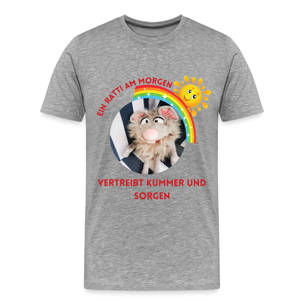 Männer Premium T-Shirt - Ratti am Morgen - Grau meliert