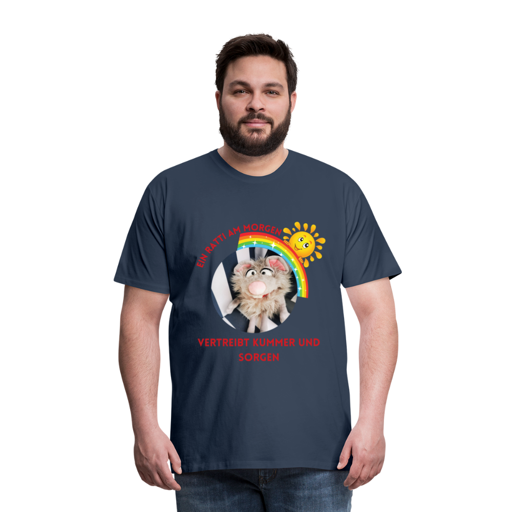 Männer Premium T-Shirt - Ratti am Morgen - Navy