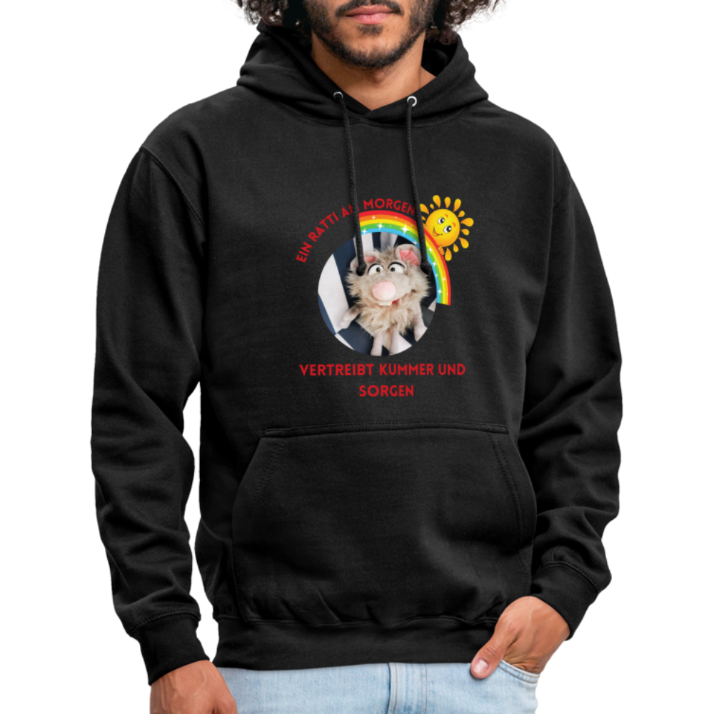 Unisex Hoodie - Ein Ratti am Morgen - Schwarz