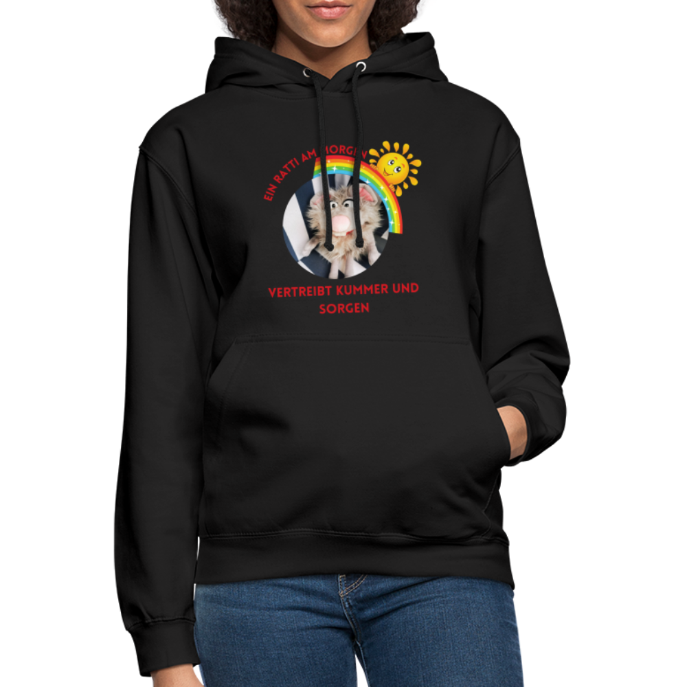 Unisex Hoodie - Ein Ratti am Morgen - Schwarz