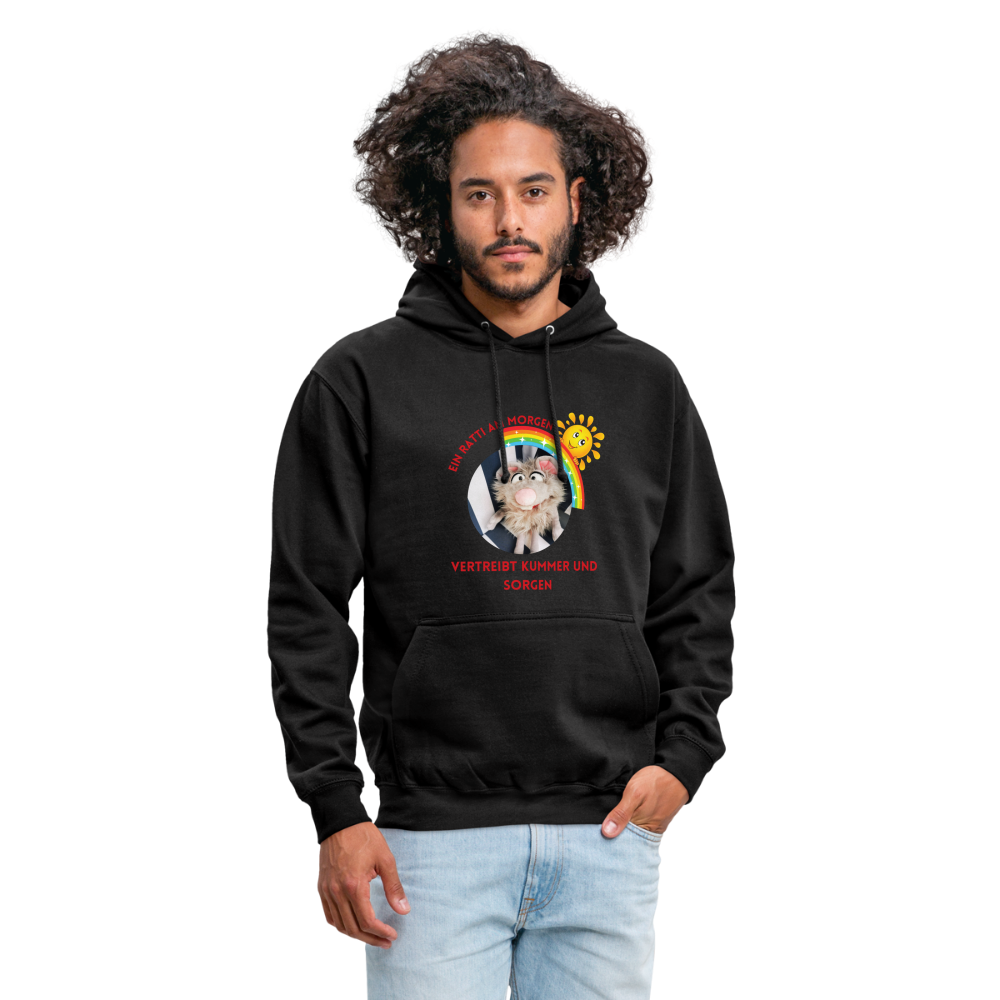 Unisex Hoodie - Ein Ratti am Morgen - Schwarz