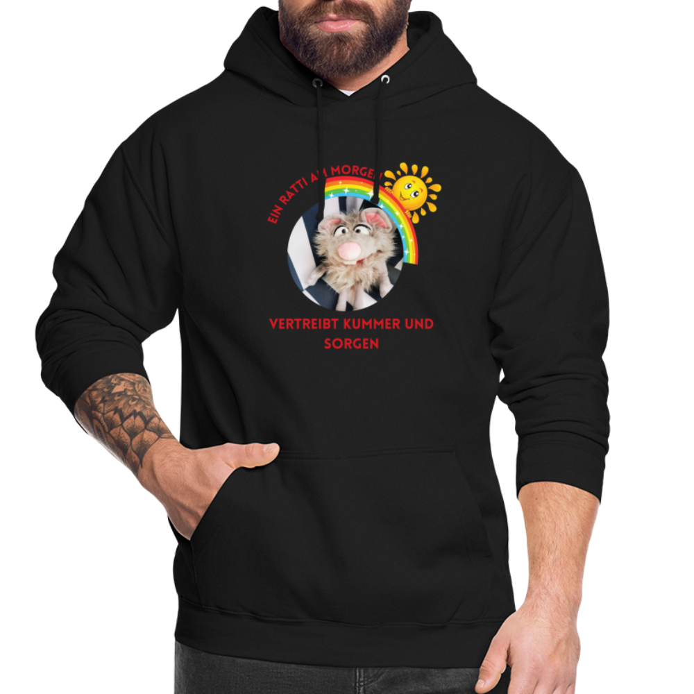 Unisex Hoodie - Ein Ratti am Morgen - Schwarz