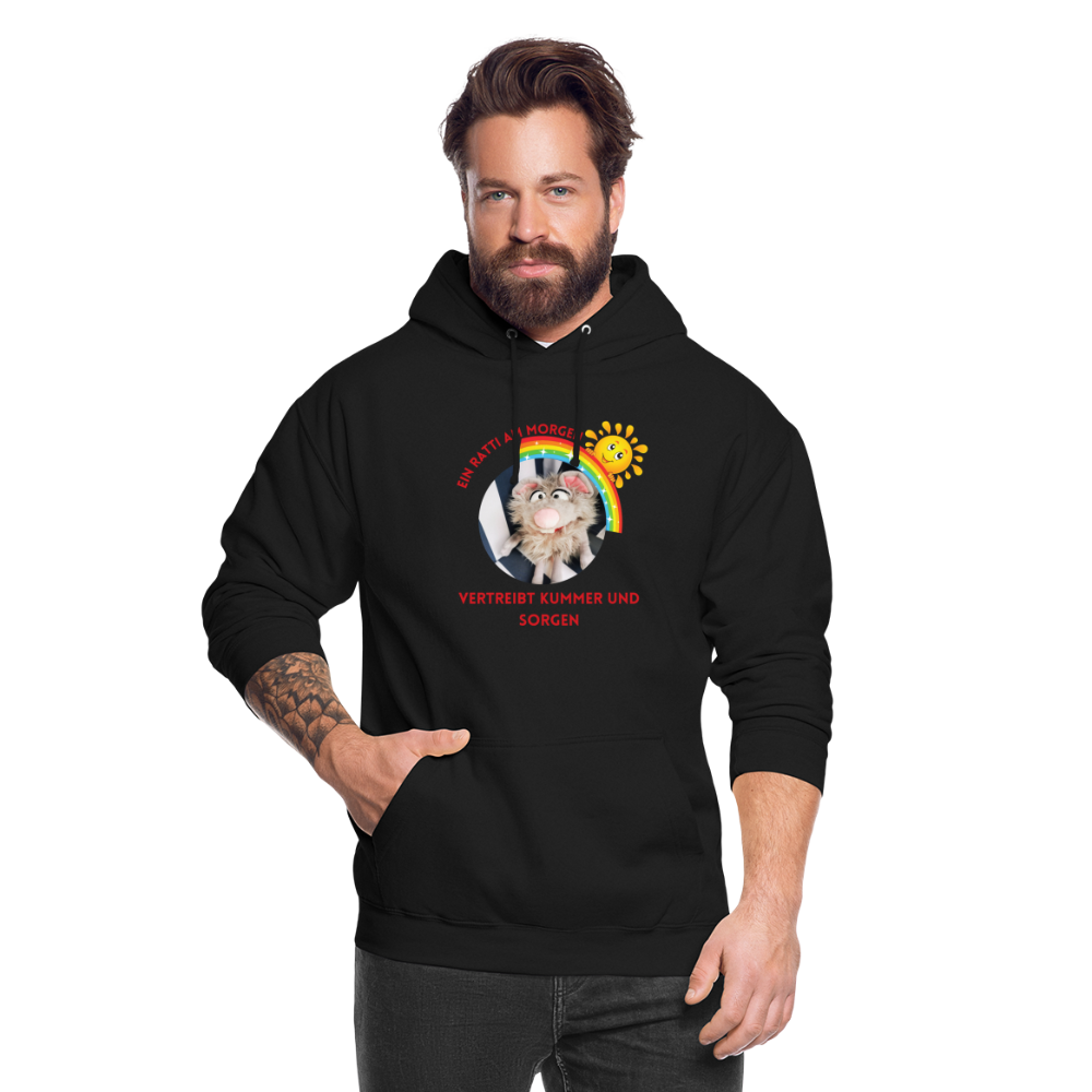 Unisex Hoodie - Ein Ratti am Morgen - Schwarz