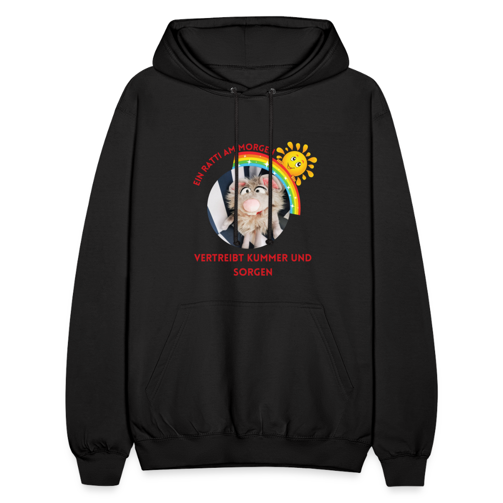 Unisex Hoodie - Ein Ratti am Morgen - Schwarz