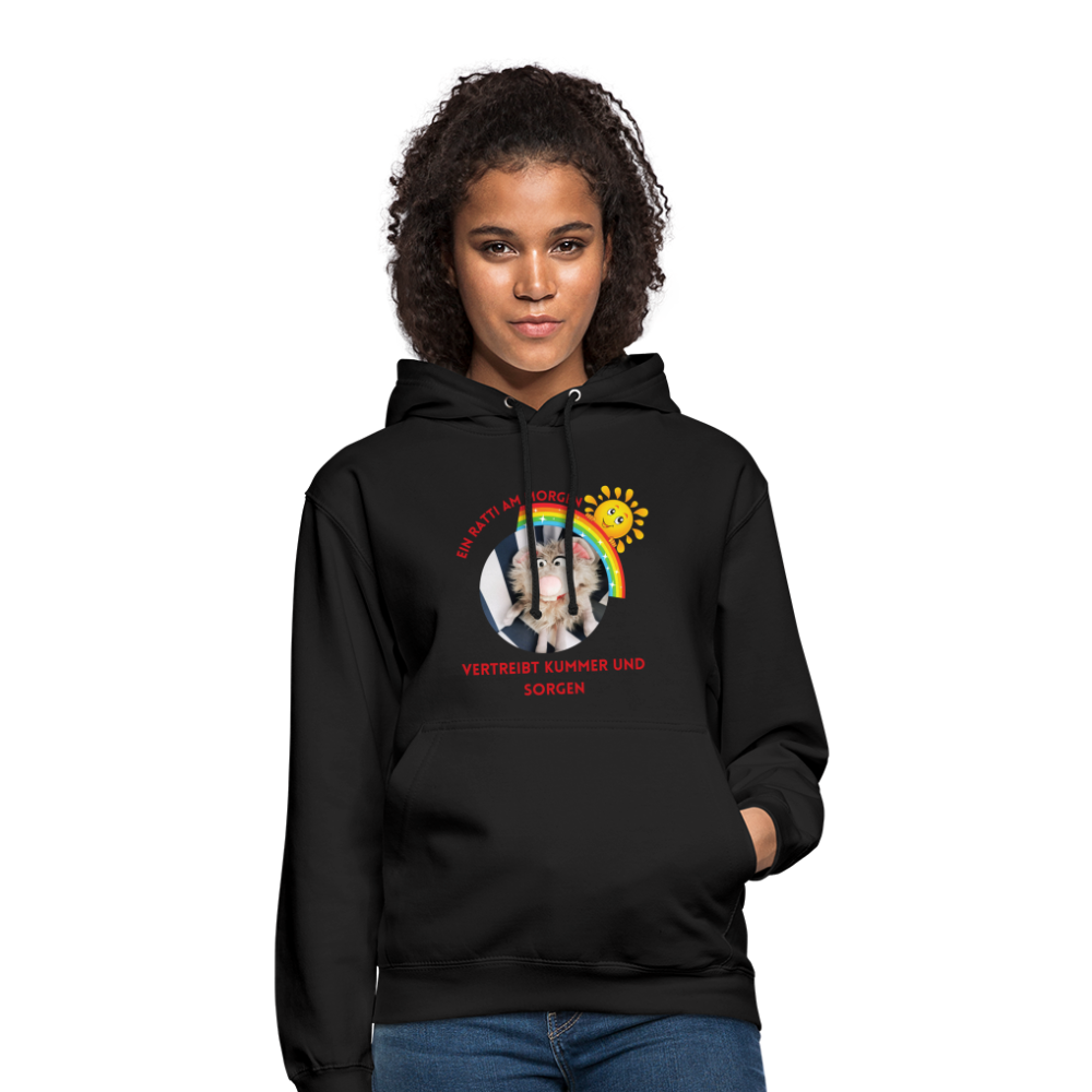 Unisex Hoodie - Ein Ratti am Morgen - Schwarz