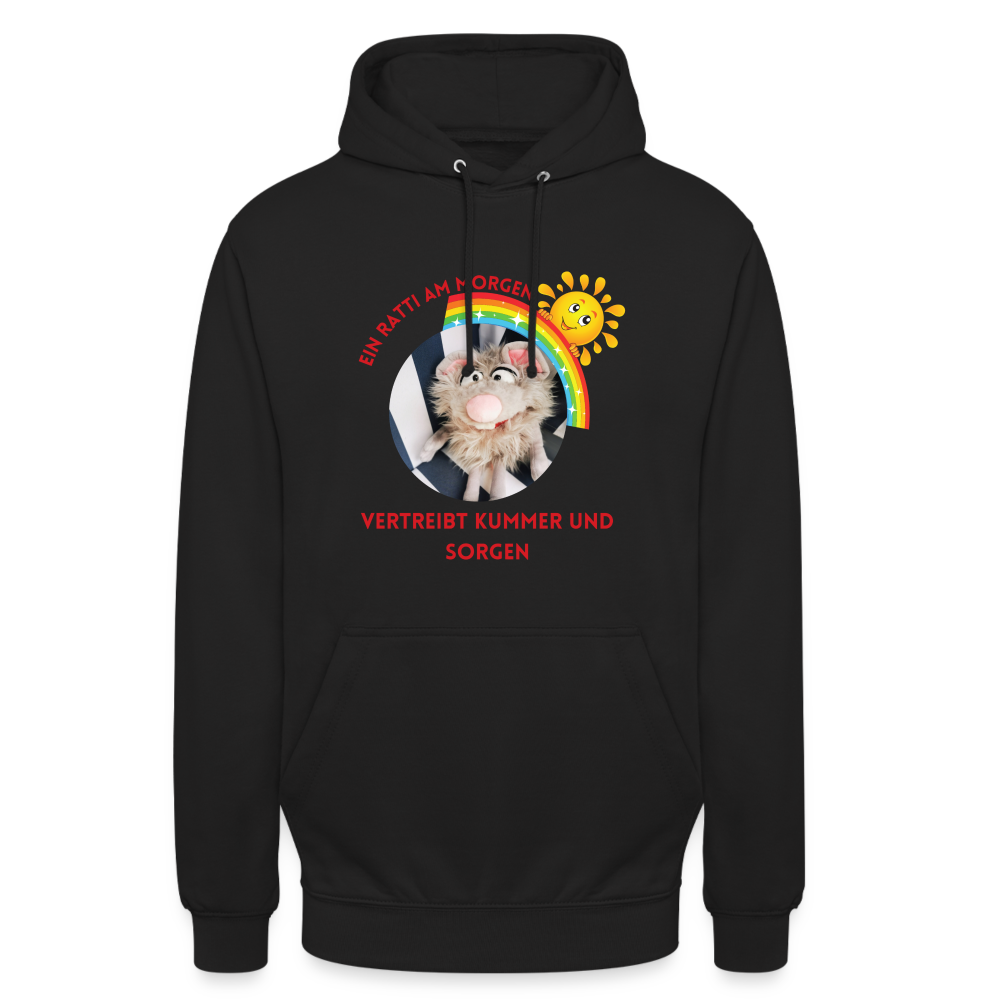 Unisex Hoodie - Ein Ratti am Morgen - Schwarz