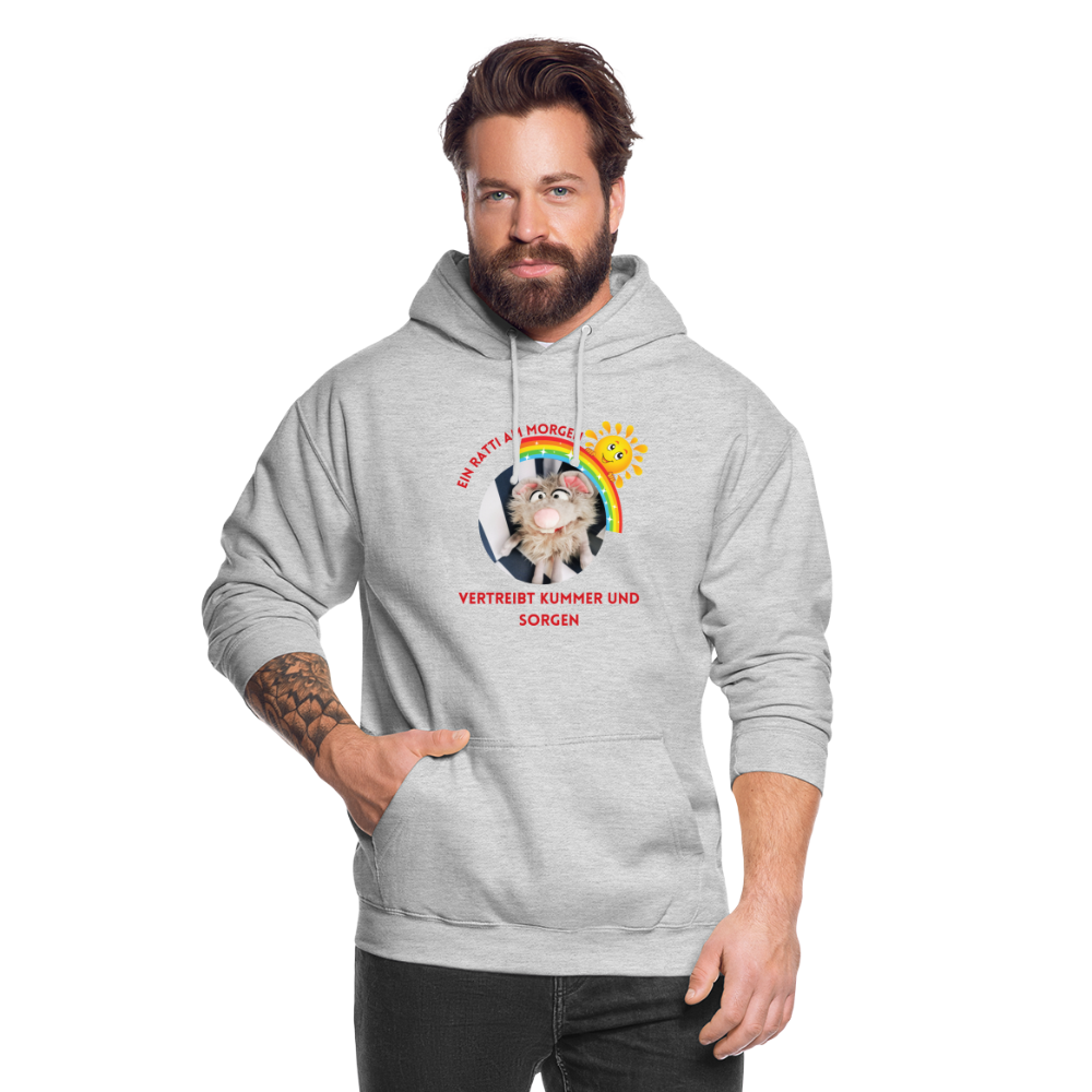 Unisex Hoodie - Ein Ratti am Morgen - Hellgrau meliert