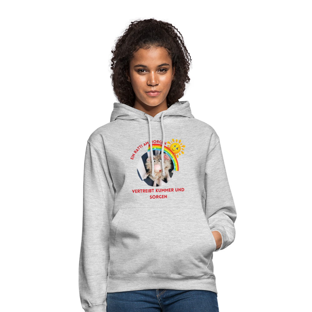 Unisex Hoodie - Ein Ratti am Morgen - Hellgrau meliert