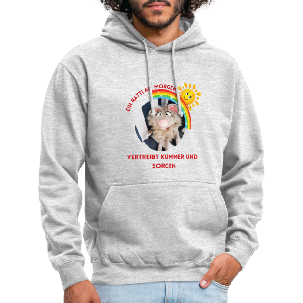 Unisex Hoodie - Ein Ratti am Morgen - Hellgrau meliert