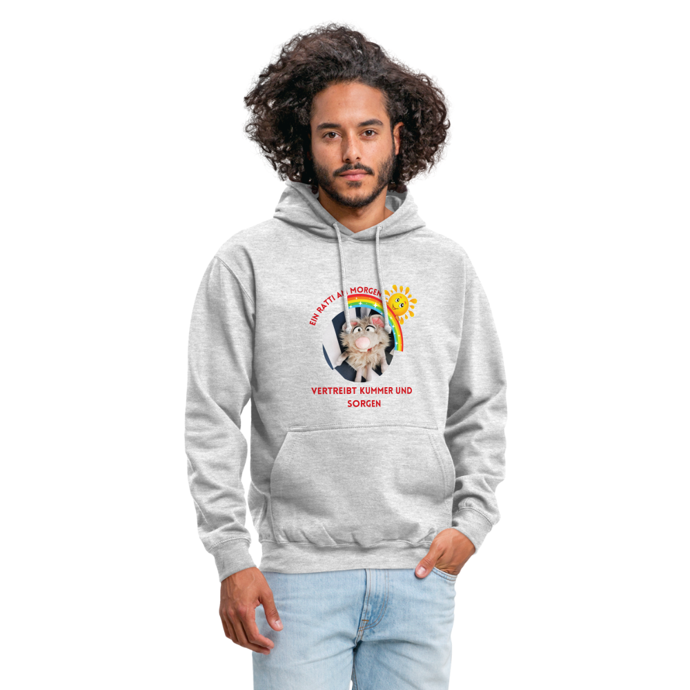 Unisex Hoodie - Ein Ratti am Morgen - Hellgrau meliert