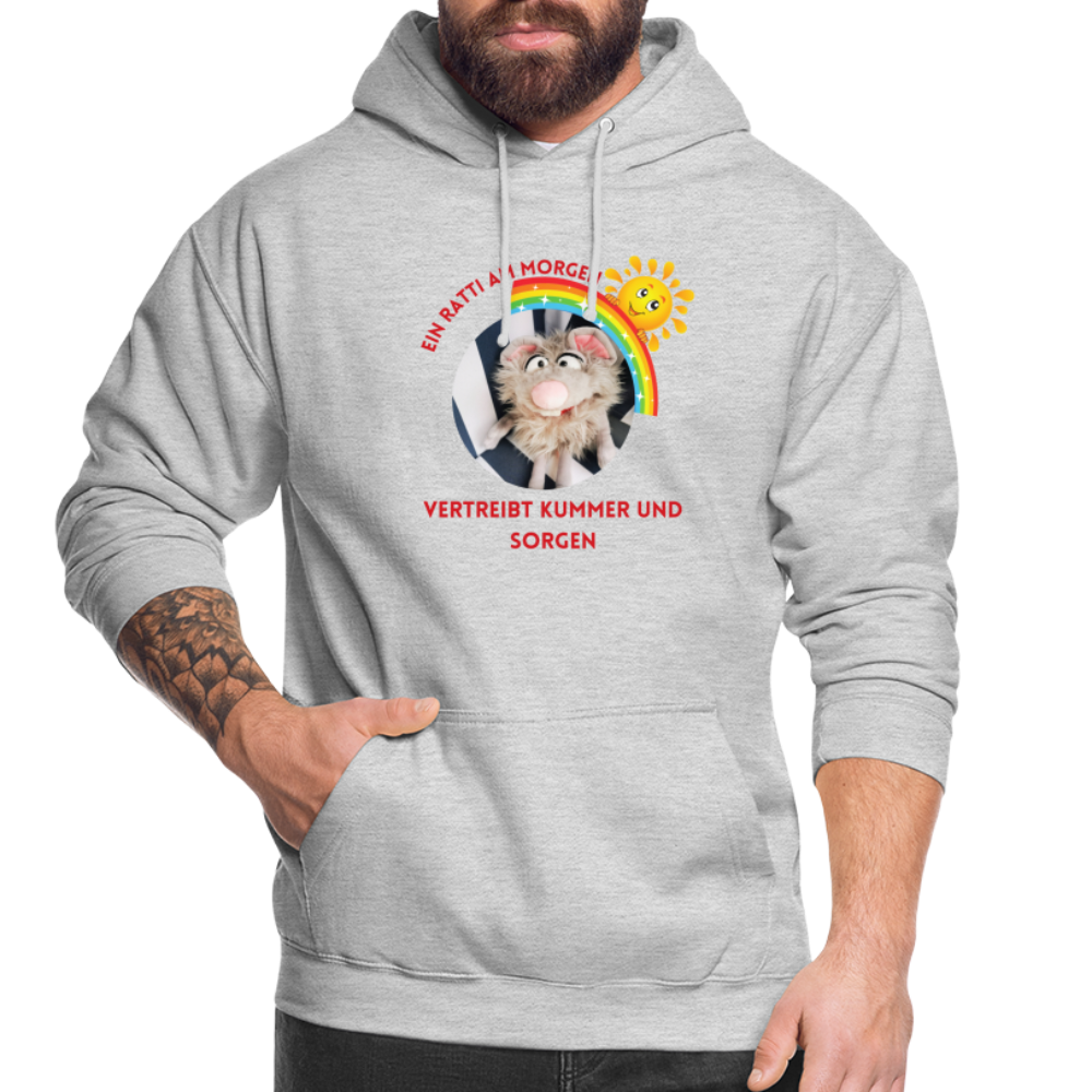 Unisex Hoodie - Ein Ratti am Morgen - Hellgrau meliert