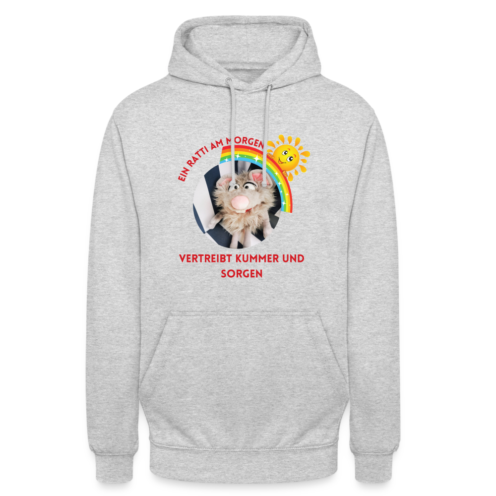 Unisex Hoodie - Ein Ratti am Morgen - Hellgrau meliert