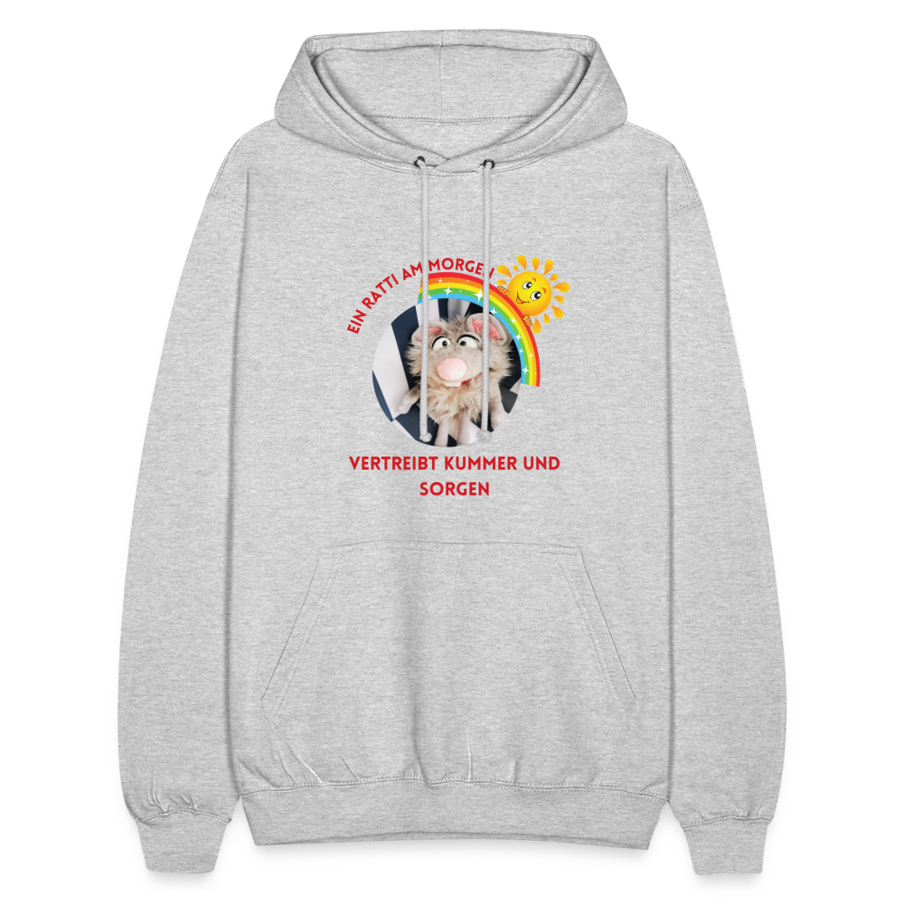 Unisex Hoodie - Ein Ratti am Morgen - Hellgrau meliert