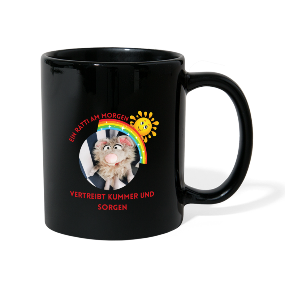 Tasse einfarbig - Ein Ratti am Morgen - Schwarz