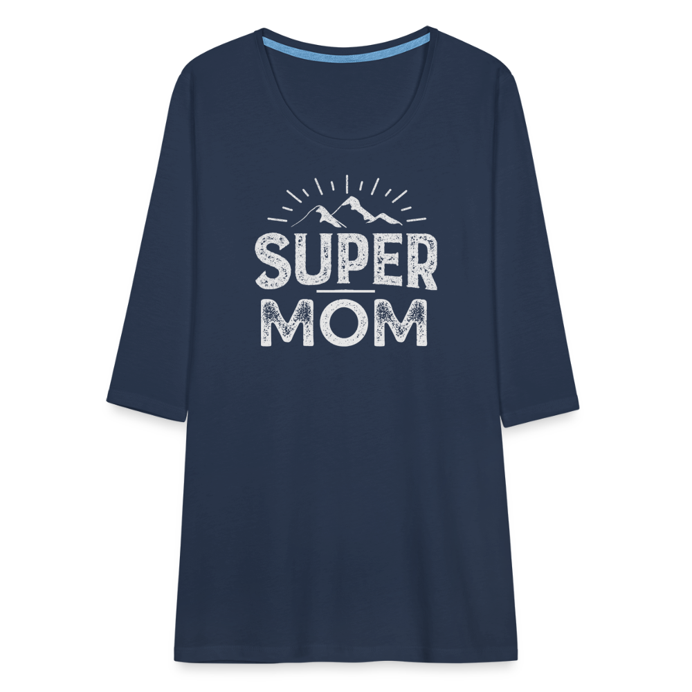 Frauen Premium 3/4-Arm Shirt - Super Mom - Navy