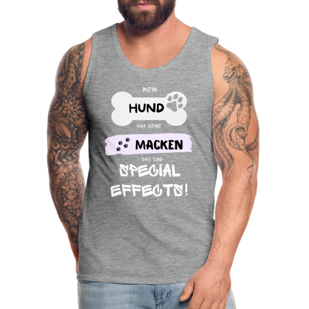 Männer Premium Tank Top - Hund macken - Grau meliert